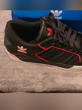 Adidas Hard Court Low Originals Men’s Black Sneakers with Red Accents